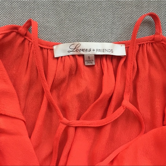 LOVERS + FRIENDS Bright Coral Wrap Tank - Picture 3 of 6